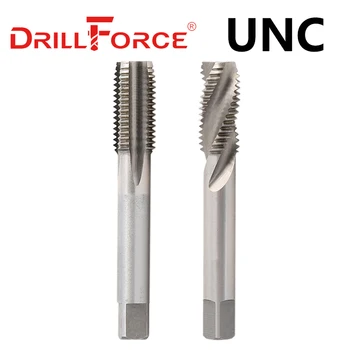 Drillforce UNC automaadil Lõng Tap Drill Bits HSS Sirge Spiraal Flööt 4-40 5-40 6-32 8-32 1/2-13 9/16-12 5/8-11 3/4-10