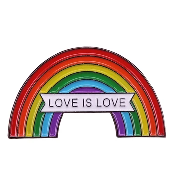 Vikerkaar emailiga pin-gay-pride sõle armastus on armastus samasooliste abielu pääsme võrdne armastus sõrmed LGBT ehted magus Valentine kingitus