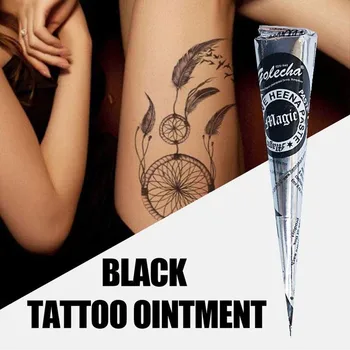 India Henna Tattoo Kleebi Looduslik Taimne Must Koonus Ajutine Kere Värvi Pigment Šabloon Pruut Joonis Meik Koor Mehndi Tint 0