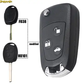 Jingyuqin Remote Flip Car Key Shell Kohandatud Ford Focus Mondeo Fiesta KA 3 nuppu Kirje Fob Asendamine HU101/FO21 Tera