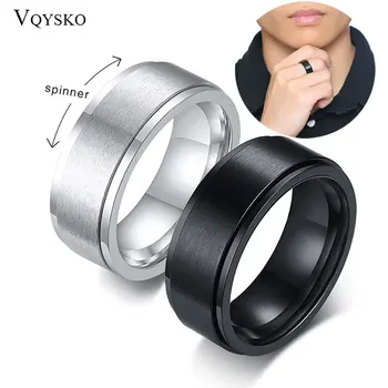 8mm Vurr Ringi Meeste Stress Release Bague Acier Inoxydable Roostevabast Terasest Pulm Bänd Casual Spordi Ehted Anel Masculino