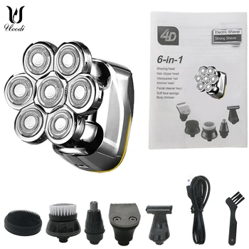 Meeste 7D Elektriline Pardel Beard Trimmer Kiilas LED-Ekraan, Wet & Dry Veekindel Pardel Multifunktsionaalne Habemenuga 6 In1 Grooming Kit
