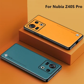 Eest Nubia Z40S Pro Juhul Luksus Nahast Kate ZTE Nubia Z40SPro Stiilne Kaitse Telefoni Kest PU Silikoon Põrutuskindel Kaitseraud