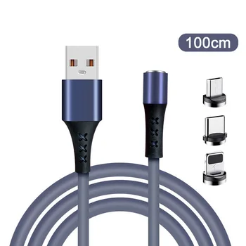 3in1 Magnet laadimiskaabel kooskõlas Mirco USB Type C Smartphone&iPhone