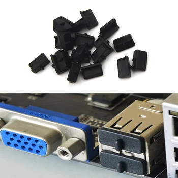 20PCS USB Port Hõlmab Tolmu Ühendage USB-Laadimine Sadamas Protector Vastupidav Musta PC Sülearvuti USB Pistiku Kaas Korgiga