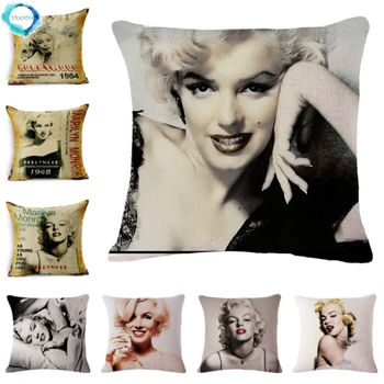 Marilyn Monroe Dekoratiivne Padi Puuvillast Voodipesu Diivan Istmepadi Talje Padja Kate Kodus Diivan Square Padi 45x45cm