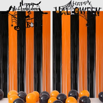 Võlu Halloween Teenetemärgi 2022 Must Oranž Kard Erisoodustuse Kardinad Kodu Poole Mitte Riie Pvt Banner Teenetemärgi