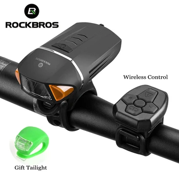 ROCKBROS 350LM USB Laetav LED Jalgratta Valgus Jalgratta Ees Valgus Traadita suunatuled Jalgrataste Lamp Jalgrattasõit 120db Sarv