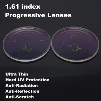 2TK 1.61 indeks Ultra Õhuke Progressiivne Bifocal Multi Tähelepanu Mittesfäärilisi Retsepti Läätsed CR-39 UV Anti Peegeldava Kattega Klaasid