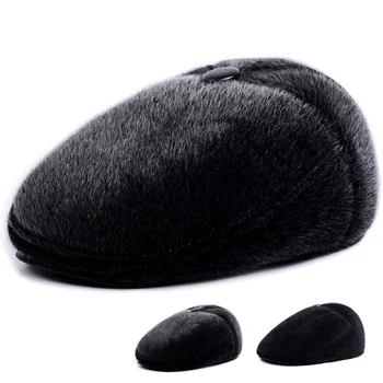 Uus mood meeste baretid paks, soe müts kõrva imitatsioon naarits juuksed barett talvel soe kõrva ühise põllumajanduspoliitika isa müts
