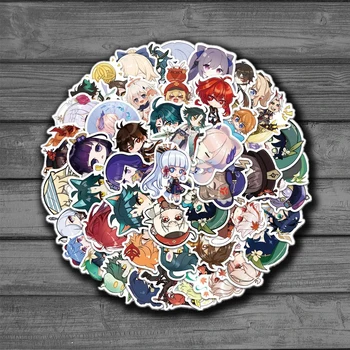 50tk Armas Genshin Mõju Chibi Kleebised Anime Mäng Kleebised Kleebis Sülearvuti Pagasi Rula Kitarr Mootorratta Lapsed Mänguasjad