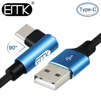 EMK USB Type C Kaabel 90 Kraadi USB-C Laadija Juhe 2A Kiire Kaabel Adapteri Tüüp-C Kaabel Samsung HUAWEI Oneplus XIAOMI 30cm