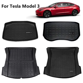 Näiteks Tesla Model 3 2017-2021 Auto Jalamatid Ees Taga Pagasiruumi Matt Lasti Plaat, Veekindel Kantavad TPE-Pad Kaitsev Ladustamise Tarvikud