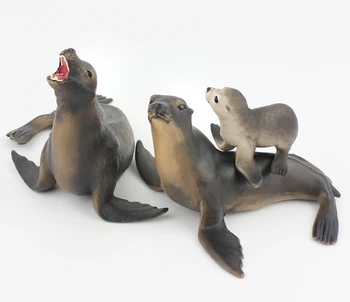 Uus Veealuse Maailma Loomade Mudeli Simulatsiooni Sea Lion Mänguasi Tahke Plastikust Poisi Varase Hariduse Puzzle Joonis Mudel 0