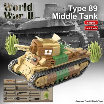 528pcs Jaapani Sõjaväe Tankid Tüüp 89 Keskmise Tanki Mudel Seab ehitusplokid Sõdur Relva Politsei Armee Tellised Mänguasjad Lapsele Täiskasvanud