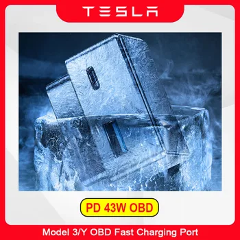 Tesla Model 3 Y X S 2023 2022 2021 OBD Pistik Dual Sadamate Pea Extender USB Type-C-Telefoni Seina Laadija OBD2 Splitter 43W Adapter