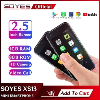 SOYES XS13-2,5 Tolline Ekraan Mini Android Mobiiltelefoni HD Kaamerat, Dual SIM TF Pesa 1580mAh 1GB RAM, 8 GB ROM 3G Armas Nutitelefoni