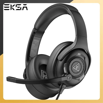 EKSA Wired Gaming Headset 3D Stereoheli Pehme Valgus Mängija Kõrvaklapid Mikrofoniga Office/PC/PS4/Xbox Üks/Nintendo/Telefon
