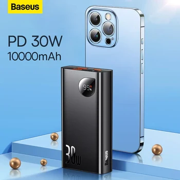 Baseus PD 30W Power Bank 10000mAh Digitaalne näidik Kiire Laadimine PowerBank iPhone 13Pro Kiire Eest Huawei Xiaomi sülearvuti