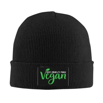 Vegan Toitumine Skullies Beanies Mütsid Meestele, Naistele, Unisex Trend Talvel Soe Kudum Müts Veganism Loomade Õiguste Kapoti Mütsid