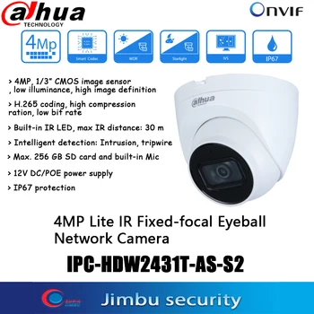 Dahua 4MP IPC-HDW2431T-AS-S2 POE IPtv Kaamera H. 265 IR30M Built-in Mic CCTV Võrgu Kaamera, Silmamuna fikseeritud fookus inglise Versiooni
