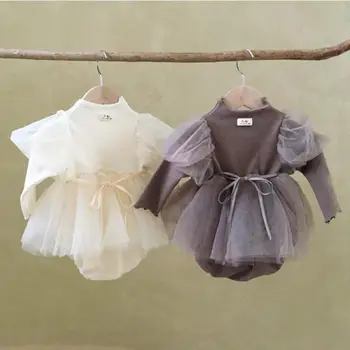 Beebi Tüdruk Bodysuit Vastsündinud Printsess Baby Kleit Tüdruk 1. Sünnipäeva Pulm Imik, Beebi Tüdruku Riided Puuvillane Kleit Ristimiseks 0