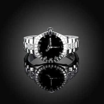 Hulgi SUURUS 6-10 päris Ilus mood abielusõrmus Poole Vaadata stiil hõbeda värvi naiste Lady crystal Ringi ehted R887