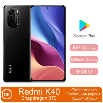 Redmi K40 Celular Nutitelefoni Xiaomi Snapdragon 870 33W QC Kiire 5G Mobiilne Telefon Globaalne Versioon Täielik Netcom Android