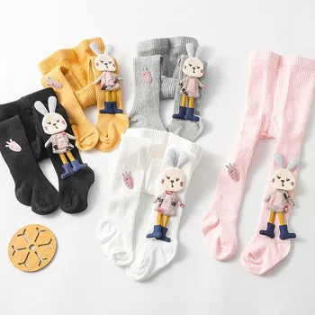 Beebi Tüdruk Retuusid Cartoon Sukad 3D Küülik Armas Tüdrukute Sukkpüksid Puuvillased, Sügis-Talv Püksid Kootud Sokid Püksid 0-4 Aastat