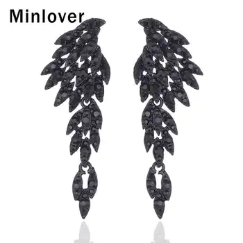 Minlover Black Crystal Angel Wing Tilk Kõrvarõngad Naistele Korea Eagle Loomade Pulmakleidid Kõrvarõngad Naine 2019 Ehted MEH209 0