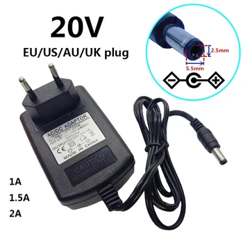 20V1A AC DC Power Adapter Pakkumise 20V 1A 1,5 A 2A 100V-240V Adapter Converter 20 V 1000mA 5.5x2.1-2.5 mm ELI ja USA UK AU Pistik