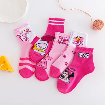 5 Paari/palju Sokid Disney Miki-Minni Hiirt, Sokk Koomiks Anime Beebi Sokk Tüdrukute Laste Puuvill Anti Slip Sokid Lastele Kingitused