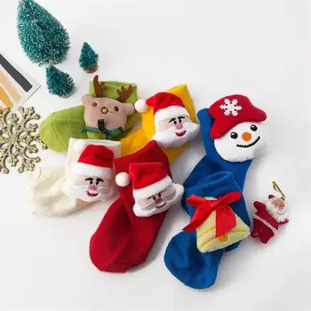 1 Paari 0-3 aastat Põranda-Anti-skid Beebi Poistele Talvel, Santa Claus Sokid Cartoon Kids Jõulud Puuvill on Hingav Soe Tüdrukute Sokid