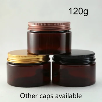 120g Pruun Plast Koor Purk Tühi 120ml Kosmeetika ihupiim Pakend Pudel Korduvtäidetavaid Tee Candy Konteiner Tasuta Shipping