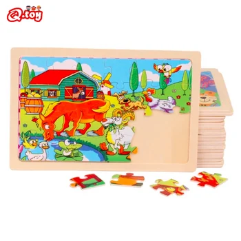 parim hot müük 24tk puidust pusle, Montessori juhatuse koolieelsete lihtne puzzle juhatuse mänguasi tüdrukud poisid kingitus haridus mänguasjad