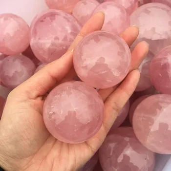 Natural Raw Pink Rose Quartz Crystal Ball isendid-süda