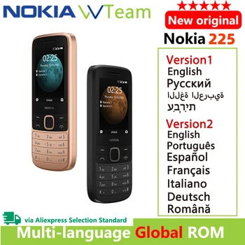 Uus ja Originaal Nokia 225 4G Mobiilne Telefon kahe SIM-Kaarte, Mitmekeelne 2,4-tolline FM Raadio 1150mAh Funktsioon Mobiiltelefoni 0