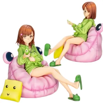 Anime Misaka Mikoto Joonis 14cm Konn Pidžaama Teadus-Super-Elektromagnetiline Relv Istub Poos Mänguasjad Mudel Koguda Kaunistused