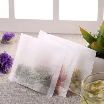 5*6cm Mais Kiudaineid Kokkuklapitavad teepakike PLA Biodegraded Tee Filtrid taimetee filter kotid 100tk/palju 0