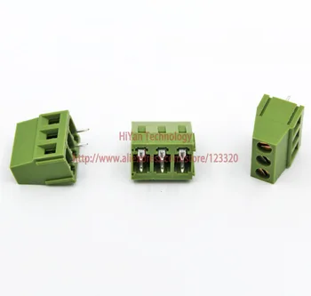 (50tk/palju) PCB Screw Terminal Block Pistik KF128-3P sammuga:5.0 MM/0.2 tolline Roheline 5mm KF128 3Pins