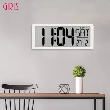 LED Digital Wall Clock Suur Hulk Kellaaeg Äratuskell koos Kuupäeva Temperatuur Tabel Laua Vaadata Elektroonilised Kellad
