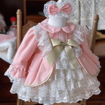Cekcya hispaania Beebi Kleidid Lastele Lolita Kawaii Kleit Tüdruk Sünnipäeva Pall Hommikumantlid Imiku Printsess Paksenema Vestidos
