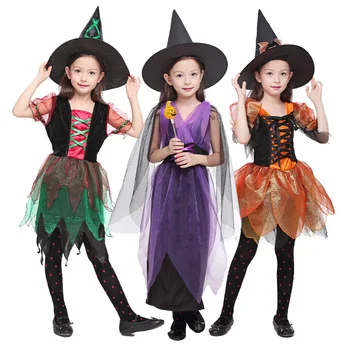 Disney Halloween Printsess Kleit Lapsed Elf Väike Nõid Kostüüm Vaba aja veetmise Kleidid Sünnipäeva Karneval Kleit