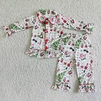 Christmas Cartoon Pidžaama Baby Tüdrukud, Poisid Sobitamine Riided Sleepwear Lapsed Boutique riided Nighty Komplekti Väikelastel pehme Varustus