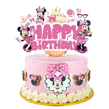 Disney Minnie Mouse Koogikarpides Torukübar Cartoon Pool Kaunistused Baby Shower Lapsed Soosib Kook Lipu Anniversaire Pool Kooki Tarvikud