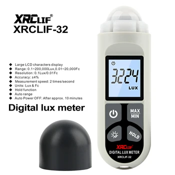XRCLIF Digitaalse Lux Meeter 0.1-200,000 Lux Digitaalne LCD Tasku Valguse Mõõtja Lux/FC Meetme Tester illuminometer Andur Fotomeeter