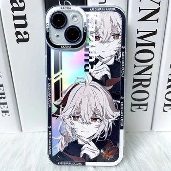 Kaedehara Kazuha Nurga Silmad Telefon Case for Iphone 14 13 12 11 Pro Max Mini 7 8 Plus Xs-Xr-X Se 2022 Genshin Mõju Laser Kate
