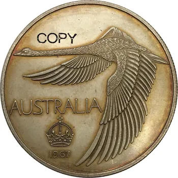 Austraalia 1 Üks Dollar Muster 100 Kroon Hane Dollari 1967 Cupronickel Pinnatud Hõbe Mündi Koopia Mälestusmündid