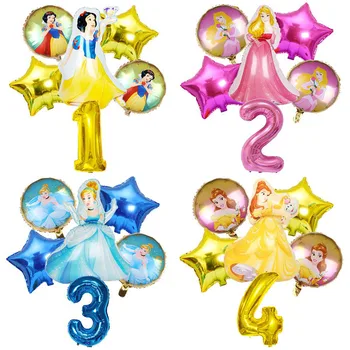 Disney printsess heelium õhupallid number Baby shower tüdruk lumivalgeke Tuhkatriinu foolium globos sünnipäeva teenetemärkide lapsed mänguasjad