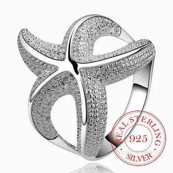 Kvaliteetne 925 Sterling Hõbe Rõngad Naised Mehed Naised Armas Meritäht Crystal Infinity Ringi Bague Argent 925 Anillos Mujer